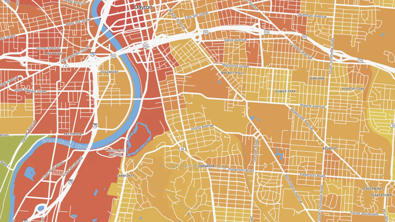 University Park, Dayton, OH Map of Drug-Related Crime Rates