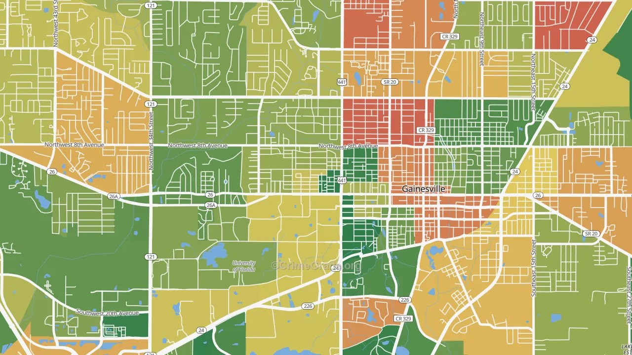 University Park-Gainsville, Gainesville, FL Map of Drug-Related Crime Rates