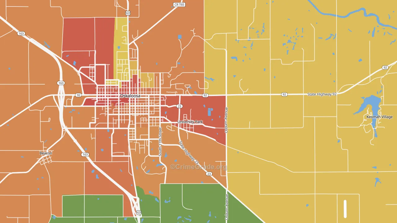 University Park, IA Map of Drug-Related Crime Rates