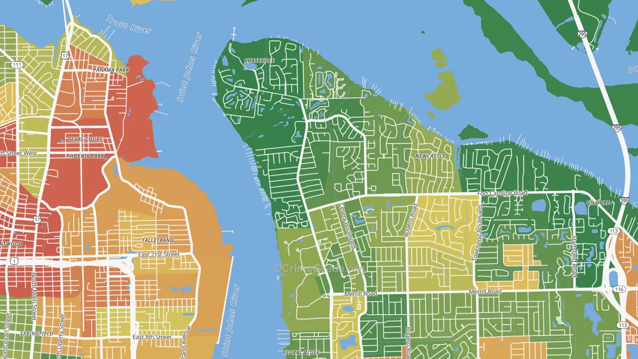 University Park-Jacksonville, Jacksonville, FL Map of Drug-Related Crime Rates