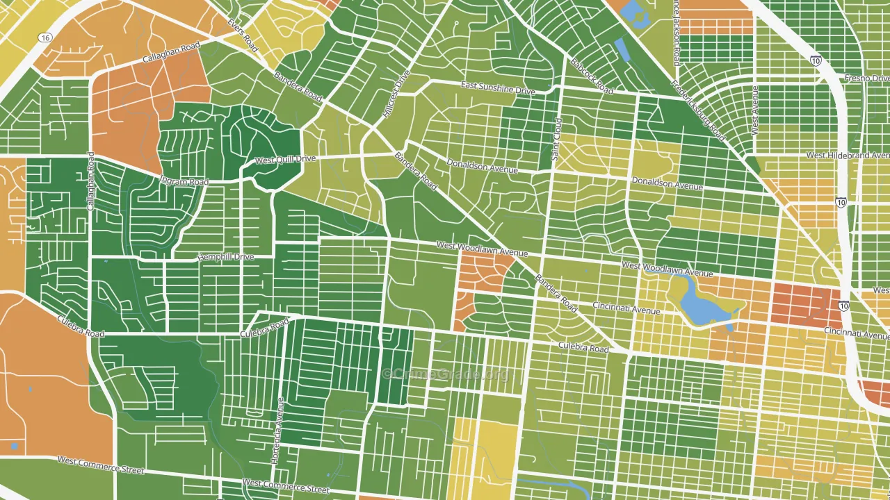 University Park-San Antonio, San Antonio, TX Map of Drug-Related Crime Rates