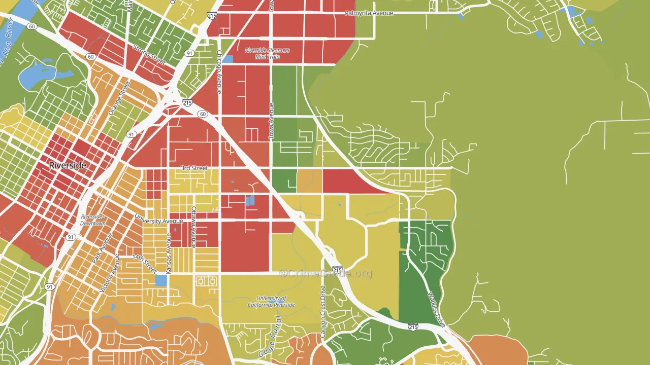 University, Riverside, CA Map of Drug-Related Crime Rates