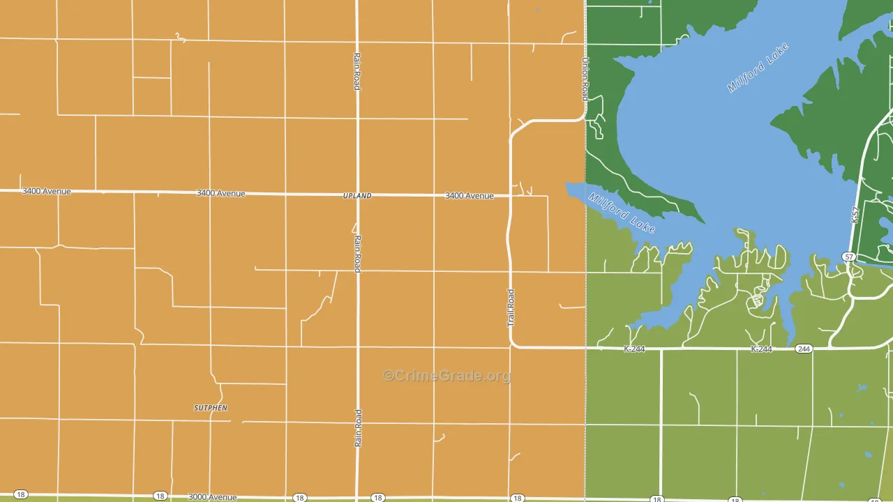 Upland, KS Map of Drug-Related Crime Rates