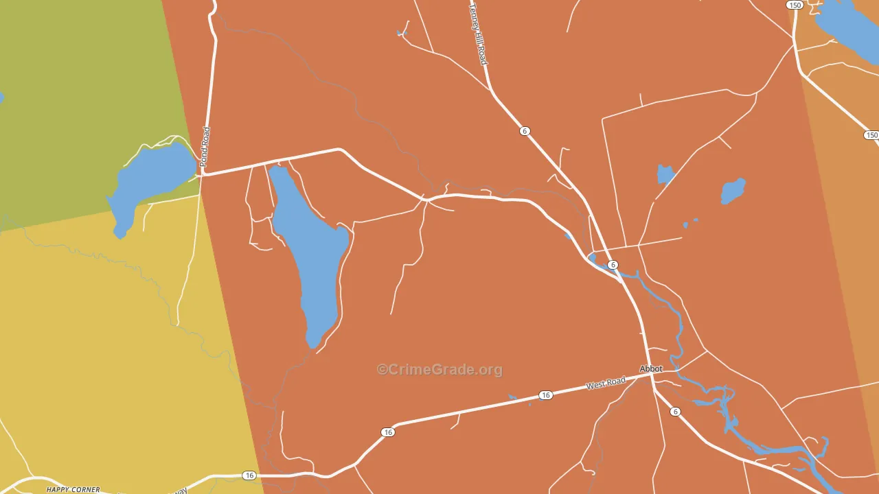 Upper Abbot, ME Map of Drug-Related Crime Rates