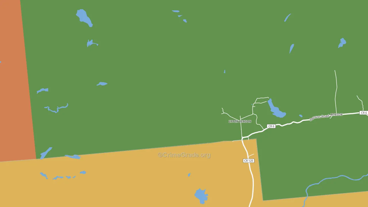 Upper Benson, NY Map of Drug-Related Crime Rates