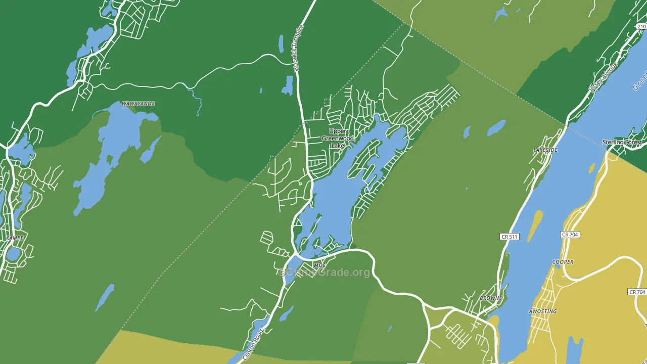 Upper Greenwood Lake, NJ Map of Drug-Related Crime Rates