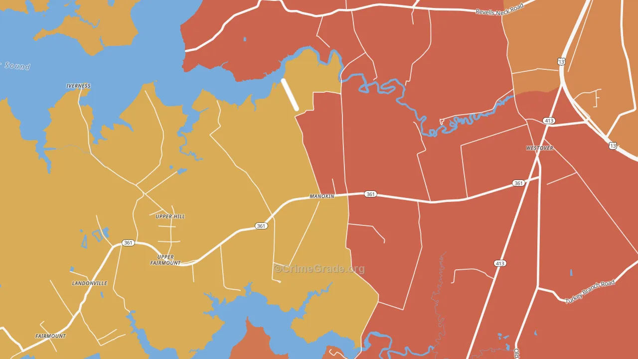 Upper Hill, MD Map of Drug-Related Crime Rates