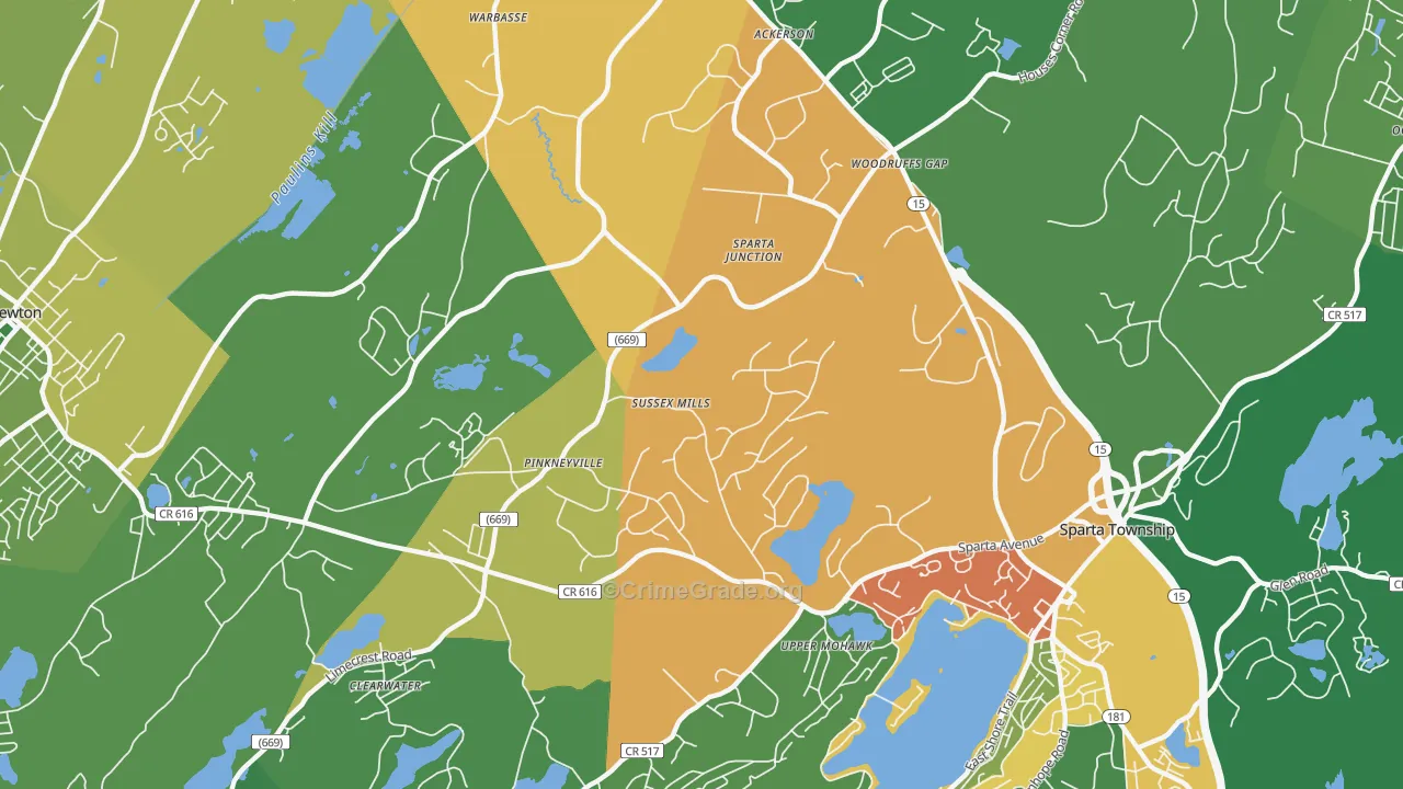 Upper Mohawk, NJ Map of Drug-Related Crime Rates