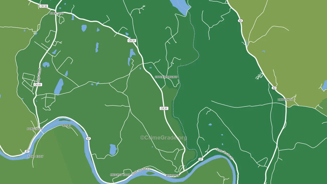 Upper Mongaup, NY Map of Drug-Related Crime Rates
