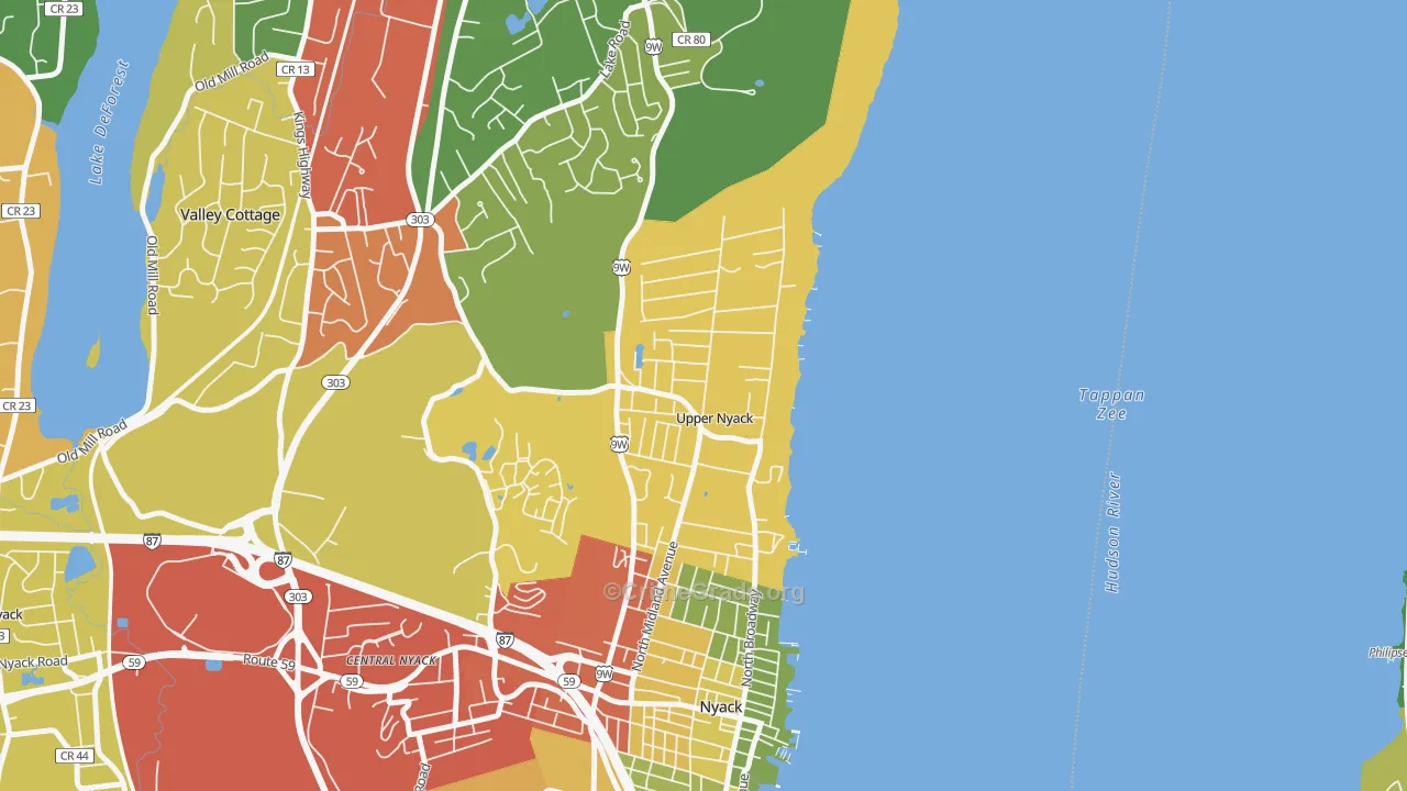 Upper Nyack, NY Map of Drug-Related Crime Rates