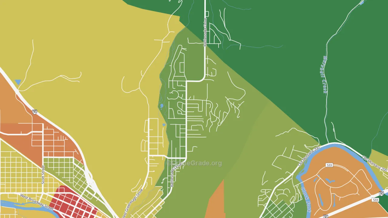 Upper Rattlesnake, Missoula, MT Map of Drug-Related Crime Rates