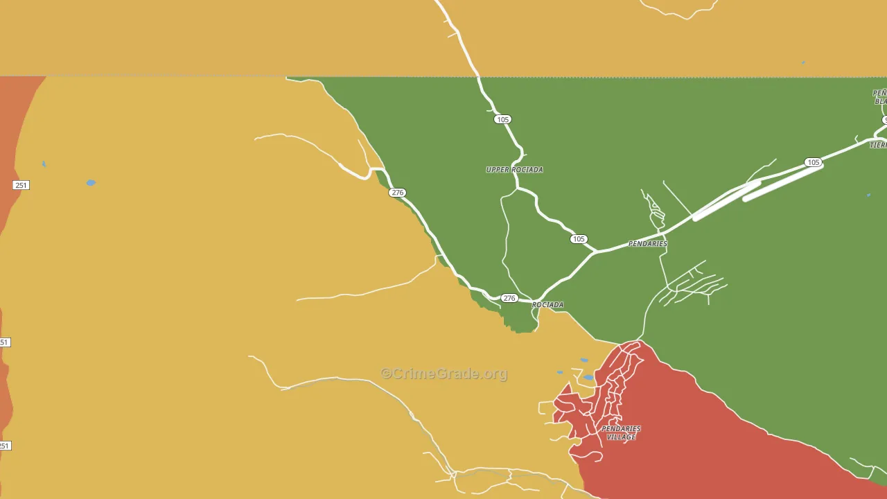 Upper Rociada, NM Map of Drug-Related Crime Rates