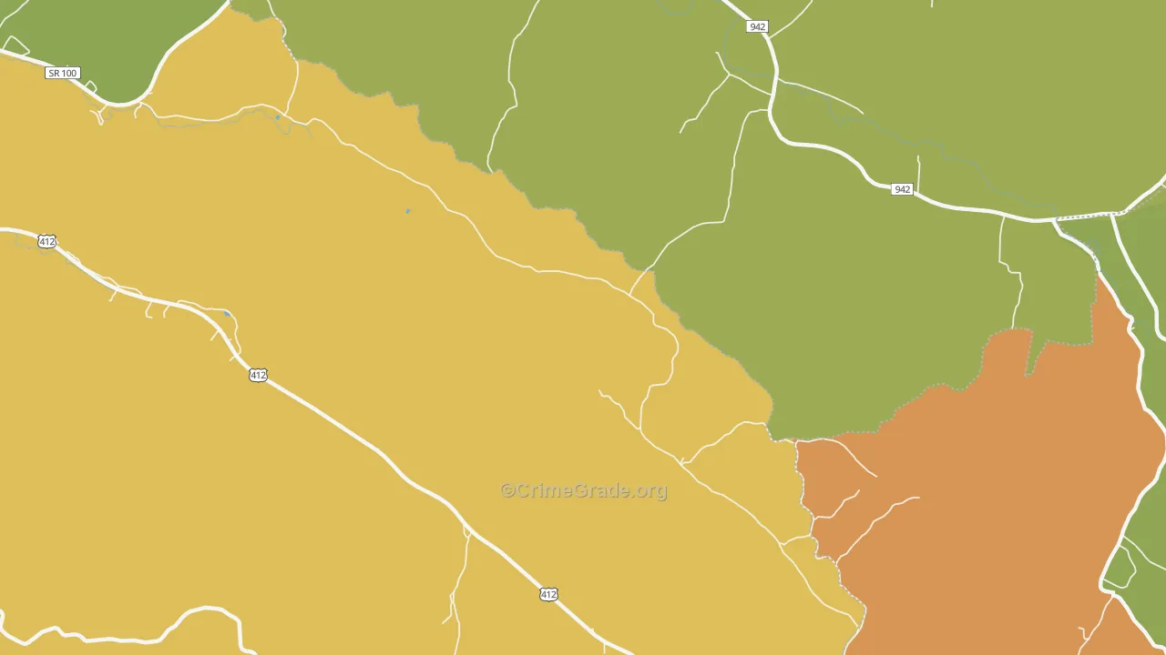 Upper Sinking, TN Map of Drug-Related Crime Rates