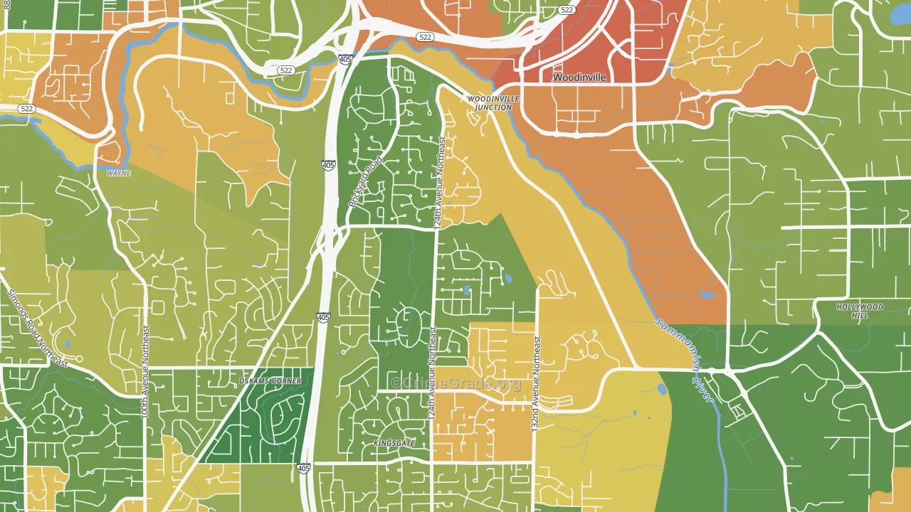 Upper West Ridge, Woodinville, WA Map of Drug-Related Crime Rates