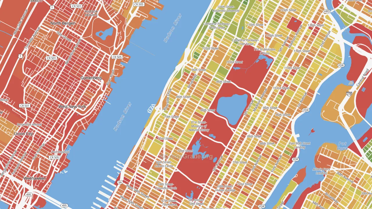 Upper West Side, Manhattan, NY Map of Drug-Related Crime Rates