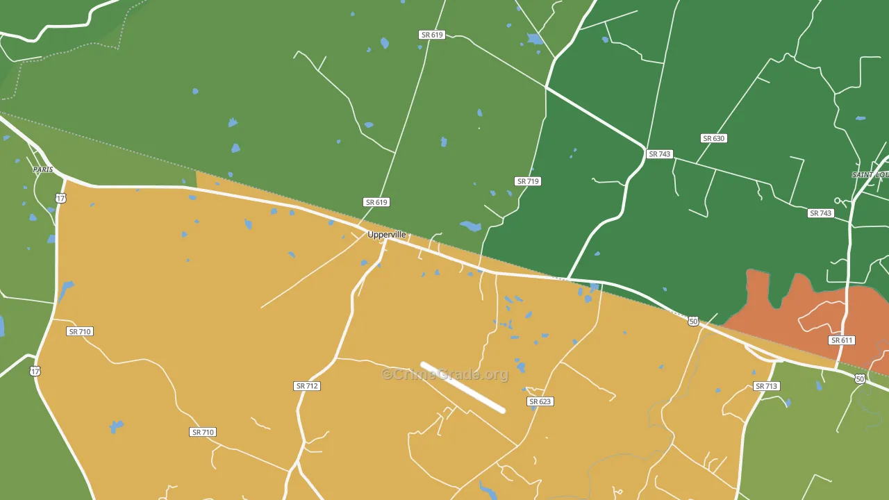 Upperville, VA Map of Drug-Related Crime Rates