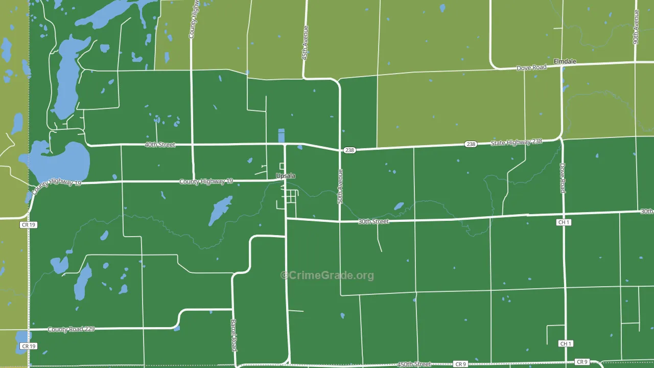 Upsala, MN Map of Drug-Related Crime Rates
