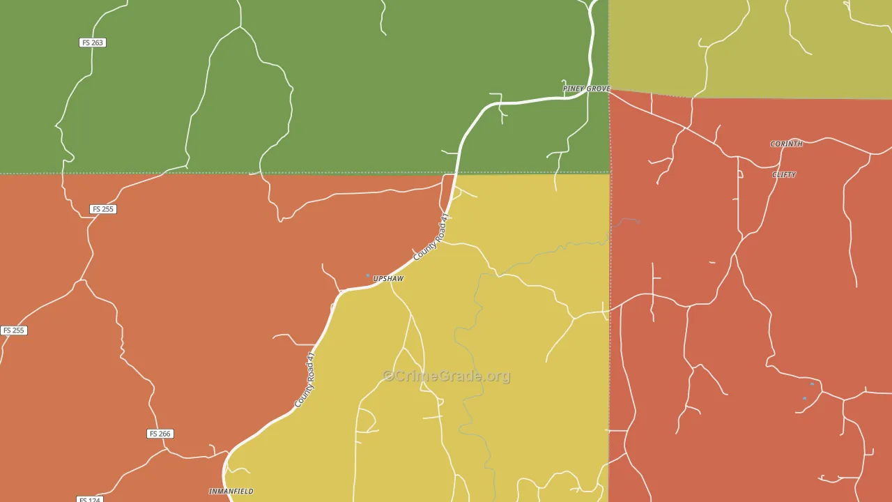 Upshaw, AL Map of Drug-Related Crime Rates