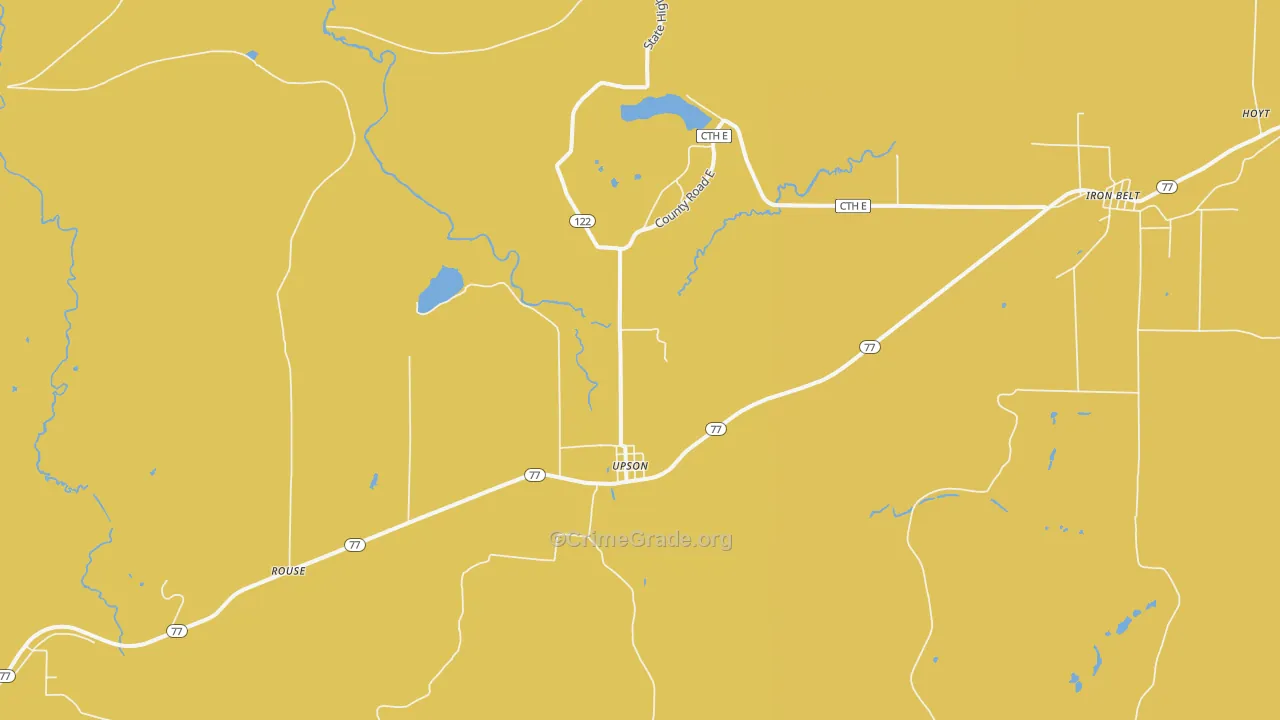 Upson, WI Map of Drug-Related Crime Rates