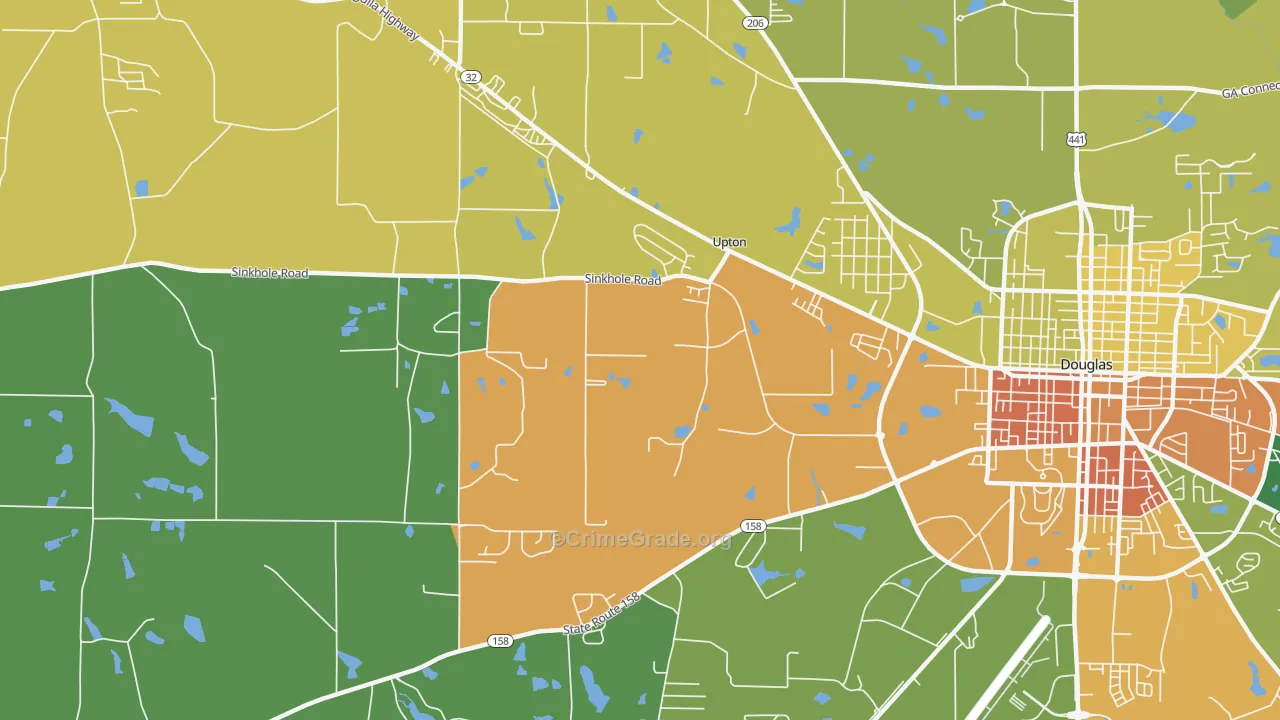 Upton, GA Map of Drug-Related Crime Rates