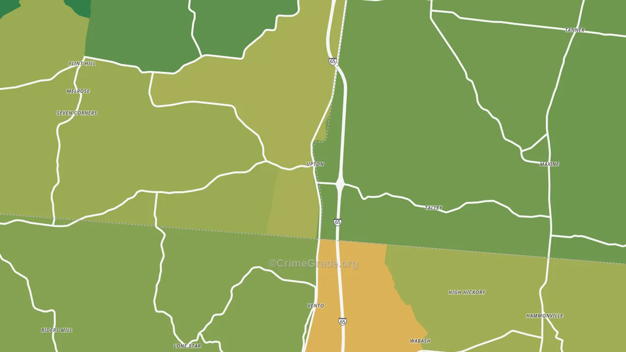 Upton, KY Map of Drug-Related Crime Rates