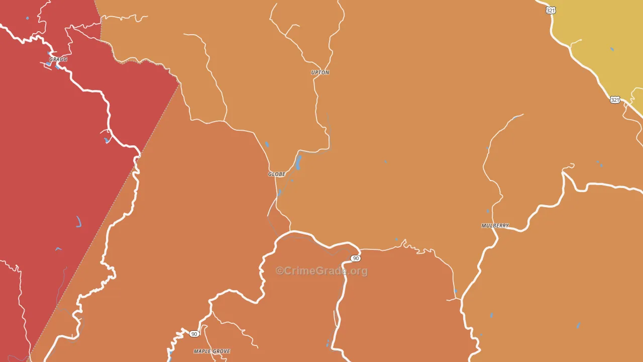 Upton, NC Map of Drug-Related Crime Rates