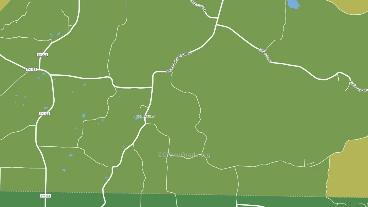 Uptonville, TN Map of Drug-Related Crime Rates