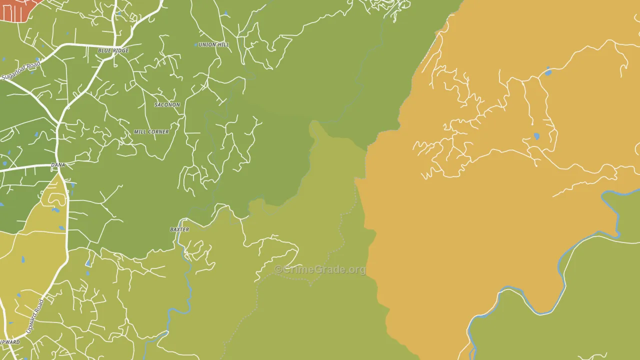 Upward, NC Map of Drug-Related Crime Rates