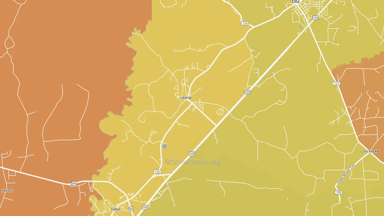 Urania, LA Map of Drug-Related Crime Rates