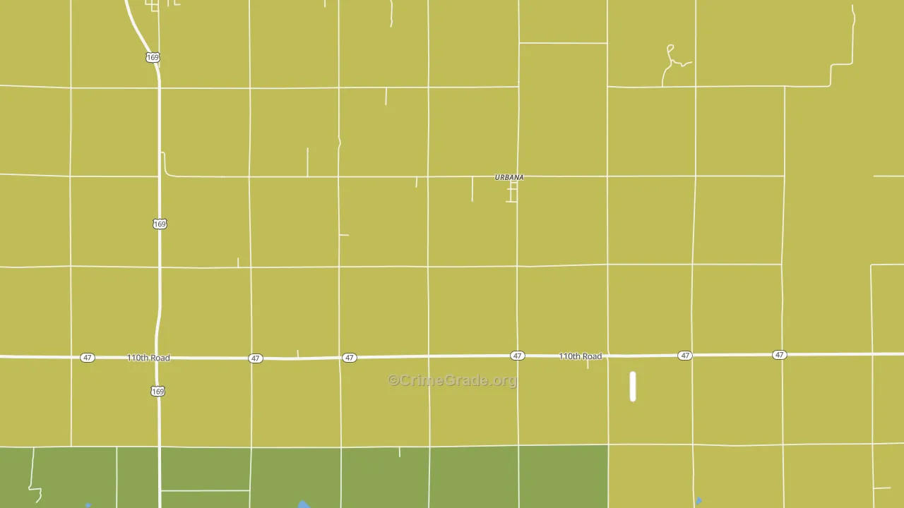 Urbana, KS Map of Drug-Related Crime Rates