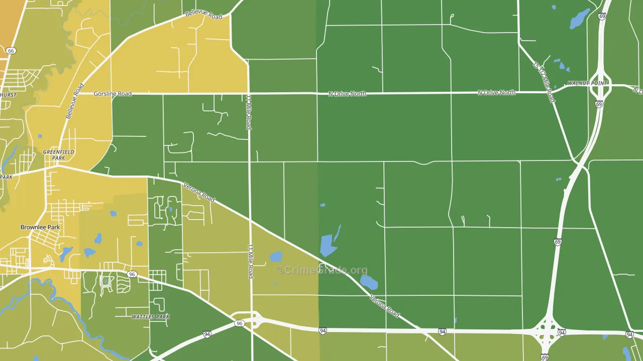 Urbandale, MI Map of Drug-Related Crime Rates