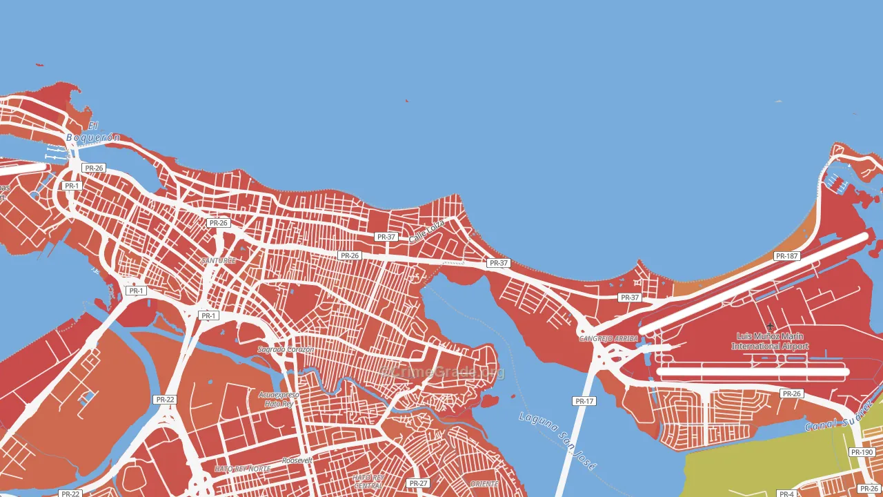 Urbanizacion Atlantic View, San Juan, PR Map of Drug-Related Crime Rates