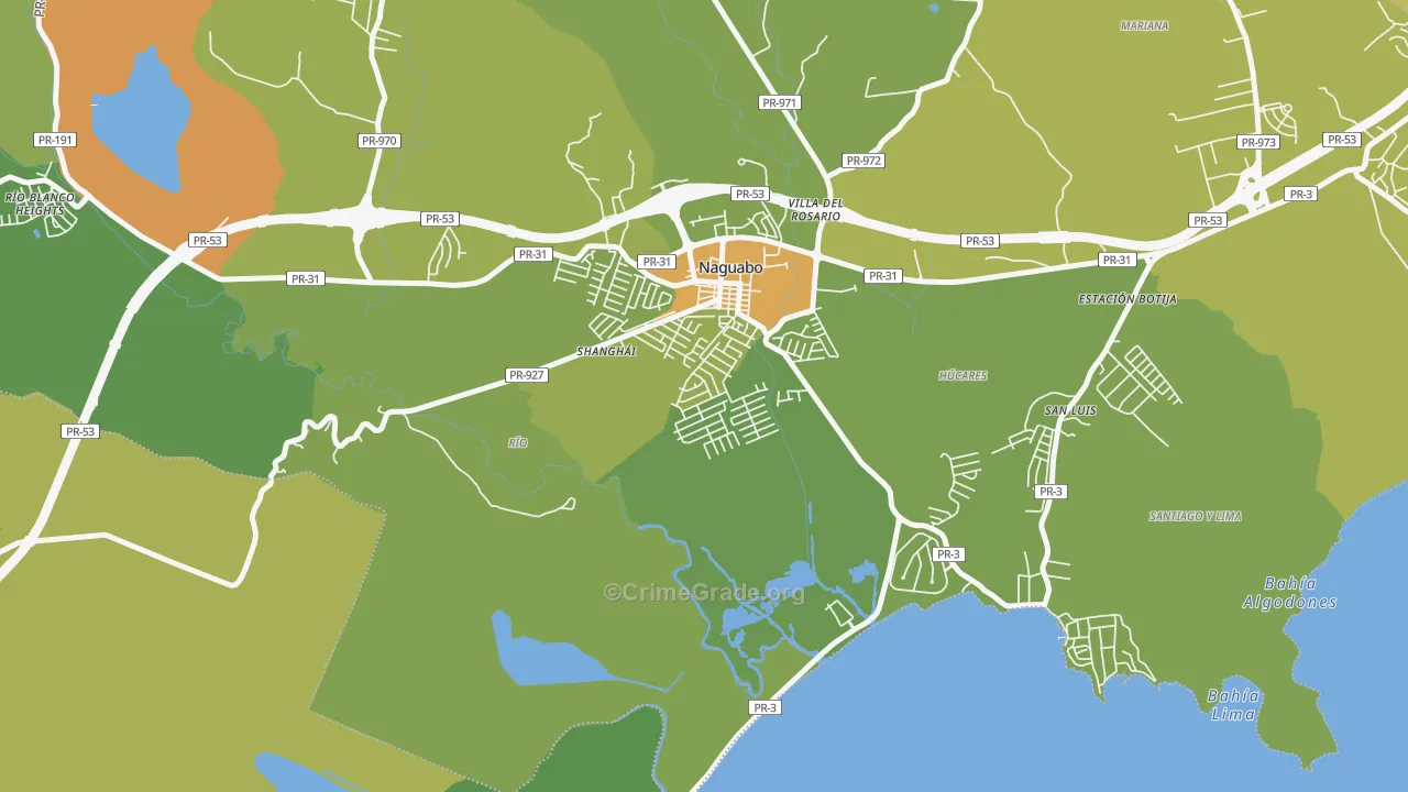 Urbanizacion Diplo, Naguabo, PR Map of Drug-Related Crime Rates