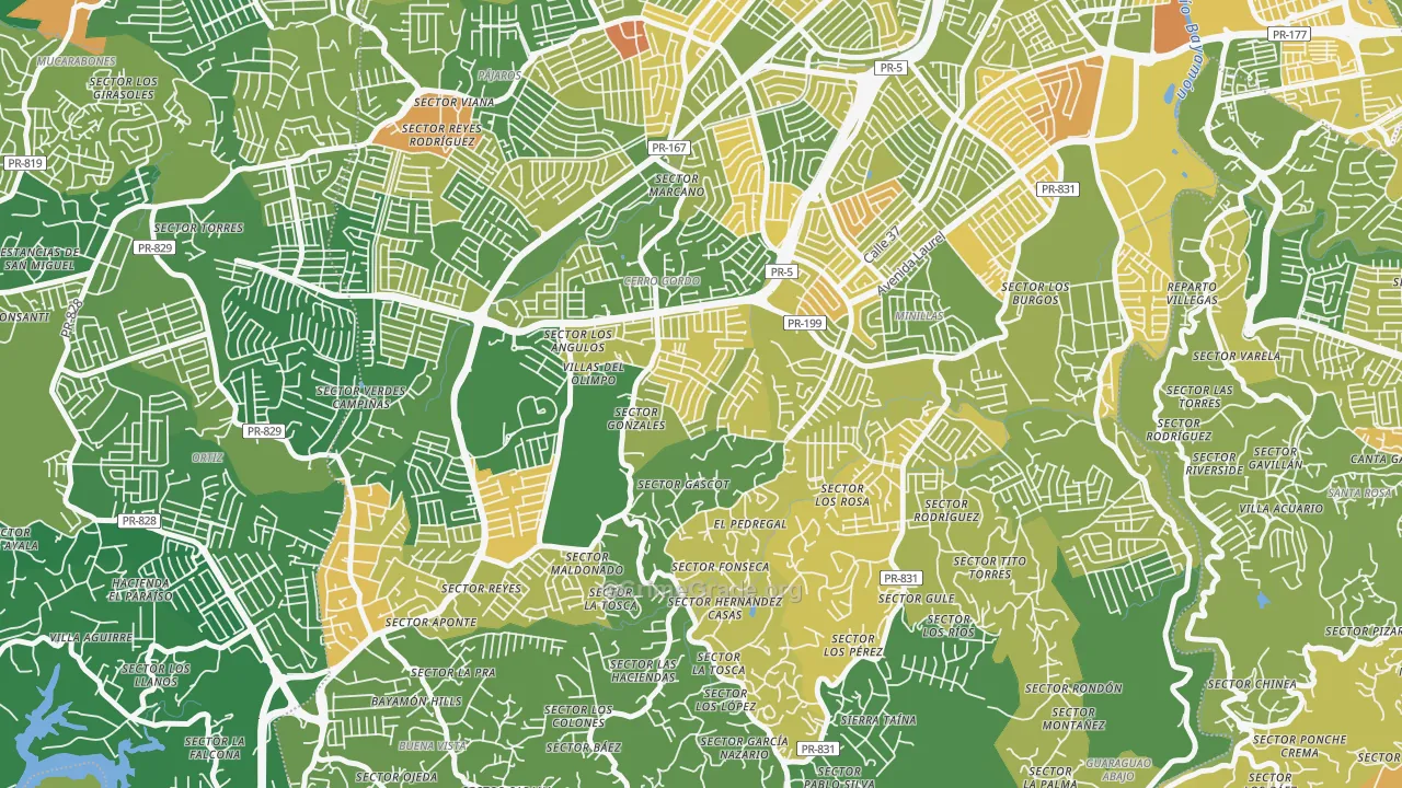 Urbanizacion El Cortijo, Bayamon, PR Map of Drug-Related Crime Rates