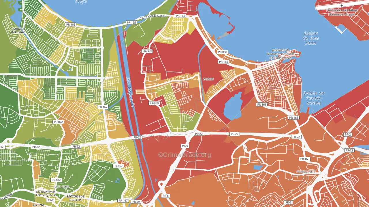 Urbanizacion Las Vegas, Catano, PR Map of Drug-Related Crime Rates