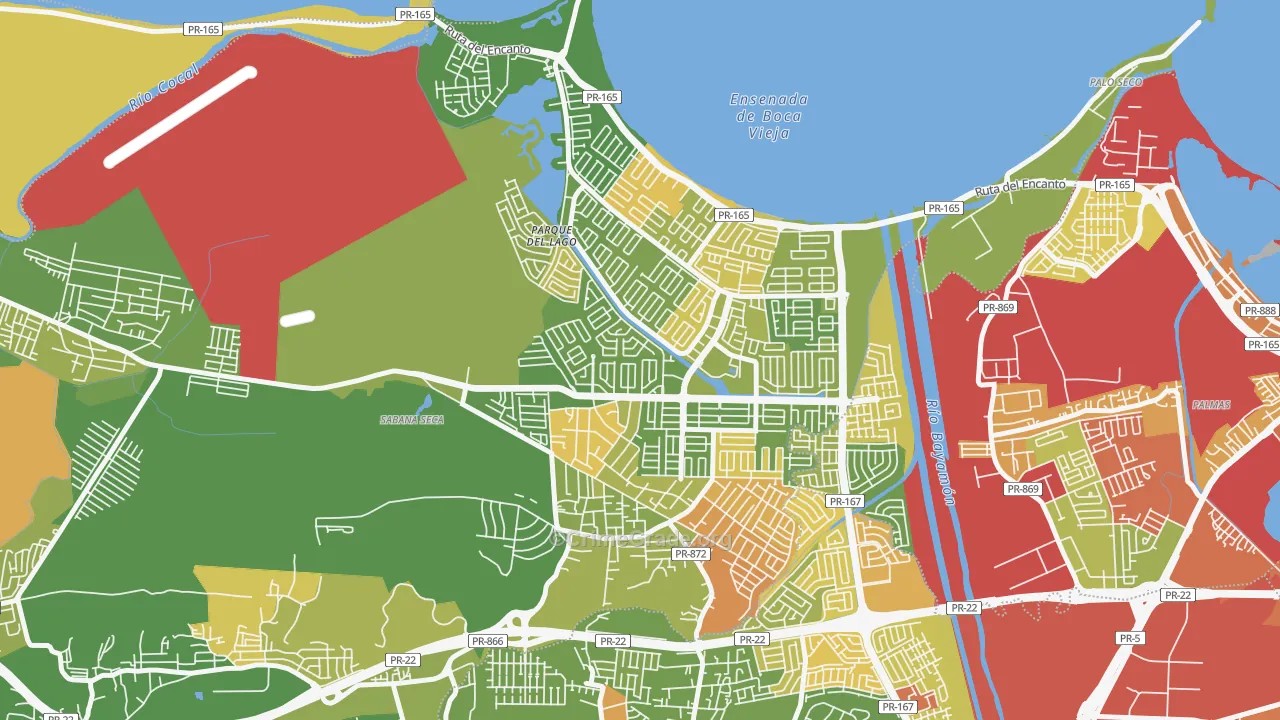 Urbanizacion Levittown Lakes, Toa Baja, PR Map of Drug-Related Crime Rates