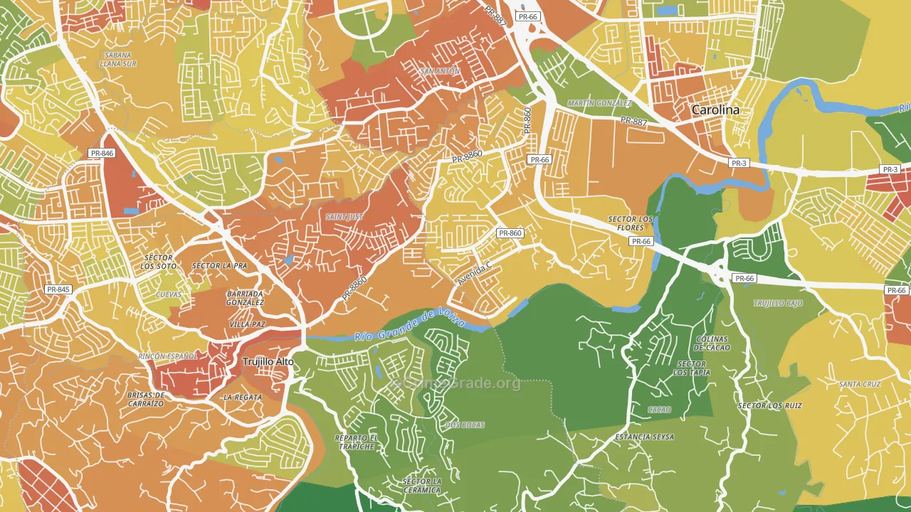 Urbanizacion Metropolis, Carolina, PR Map of Drug-Related Crime Rates