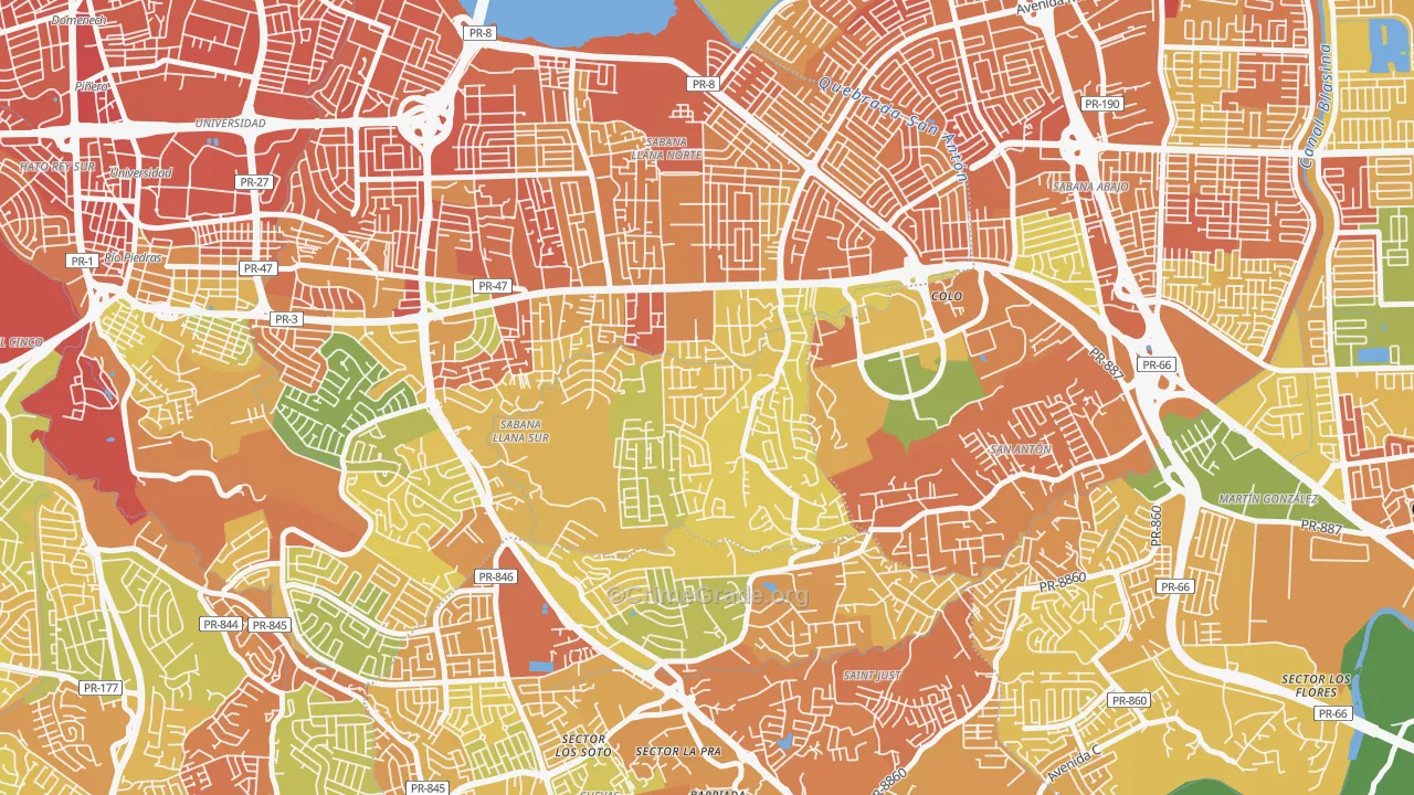 Urbanizacion Monte Carlo-San Juan, San Juan, PR Map of Drug-Related Crime Rates