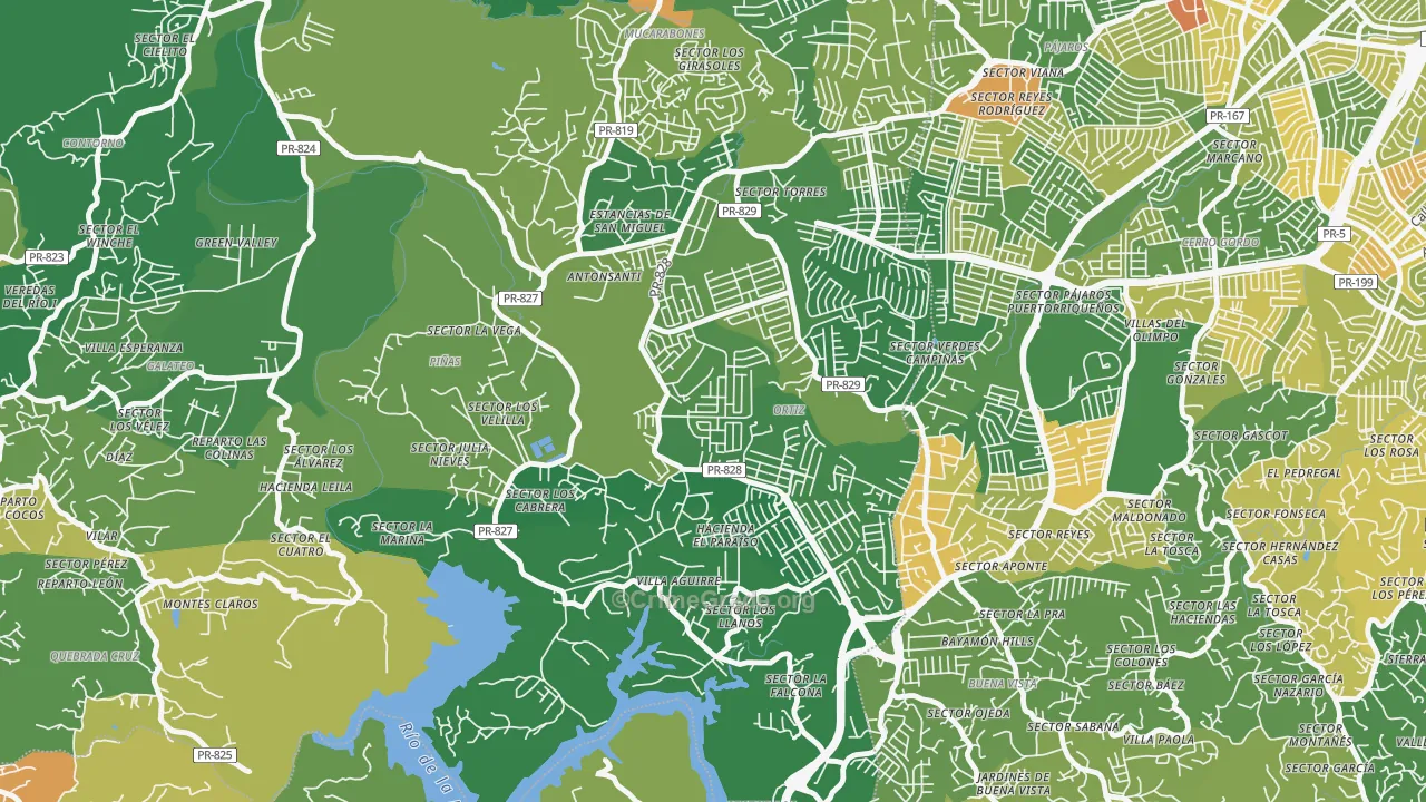 Urbanizacion Palacios del Rio 2, Bayamon, PR Map of Drug-Related Crime Rates