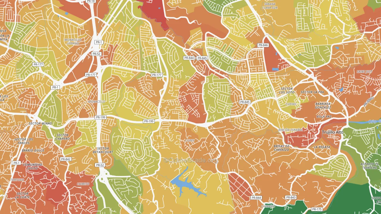 Urbanizacion Rivieras de Cupey, San Juan, PR Map of Drug-Related Crime Rates