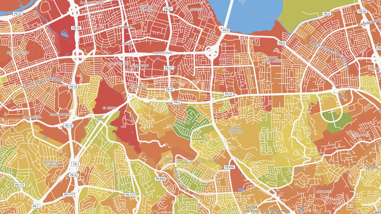 Urbanizacion San Agustin, San Juan, PR Map of Drug-Related Crime Rates