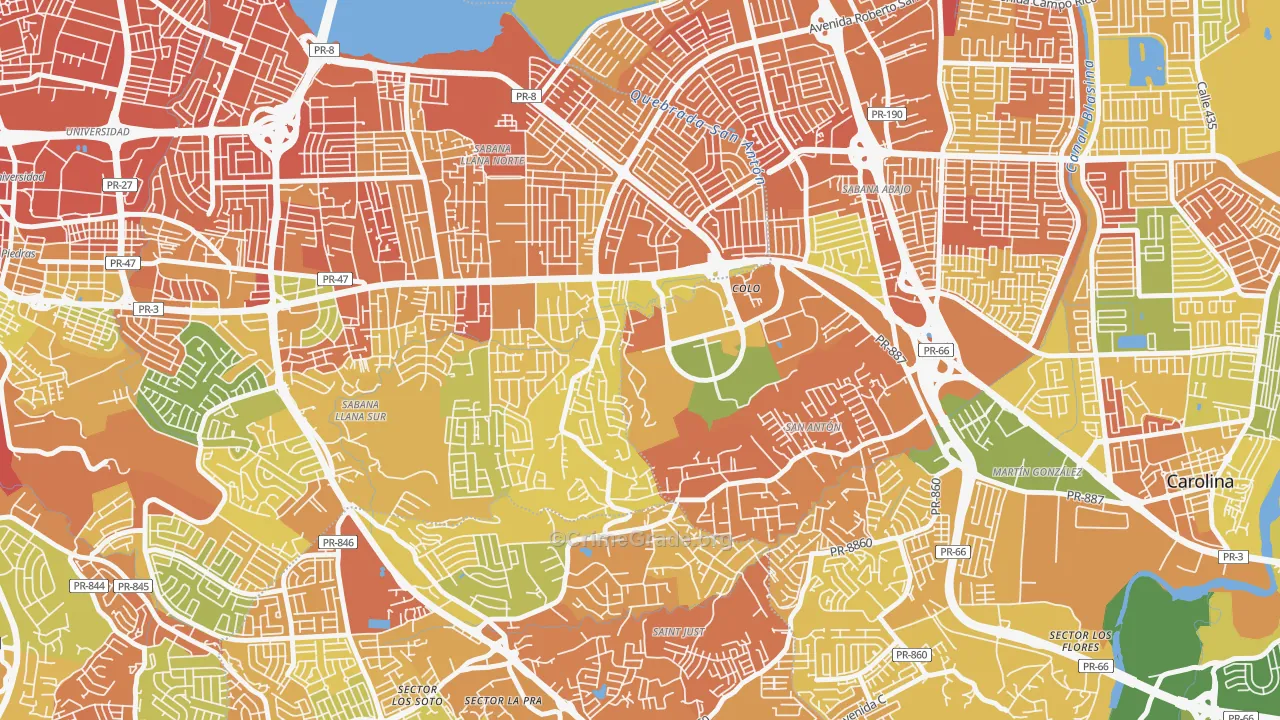 Urbanizacion San Martin, San Juan, PR Map of Drug-Related Crime Rates