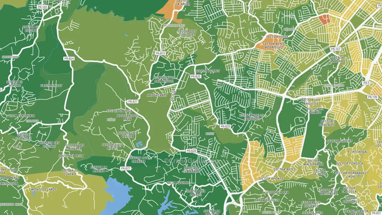 Urbanizacion Toa Alta Hts, Toa Alta, PR Map of Drug-Related Crime Rates