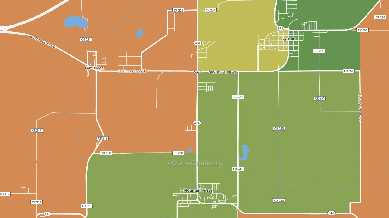 Urie, WY Map of Drug-Related Crime Rates
