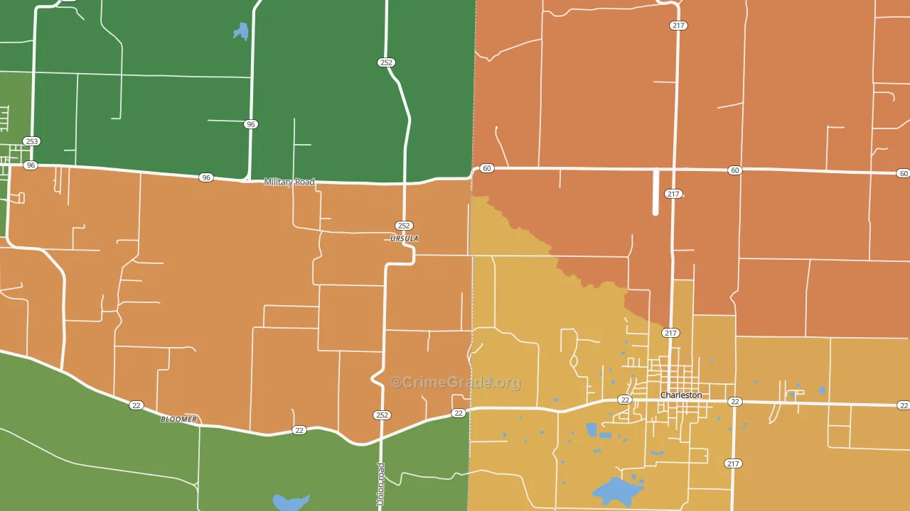Ursula, AR Map of Drug-Related Crime Rates