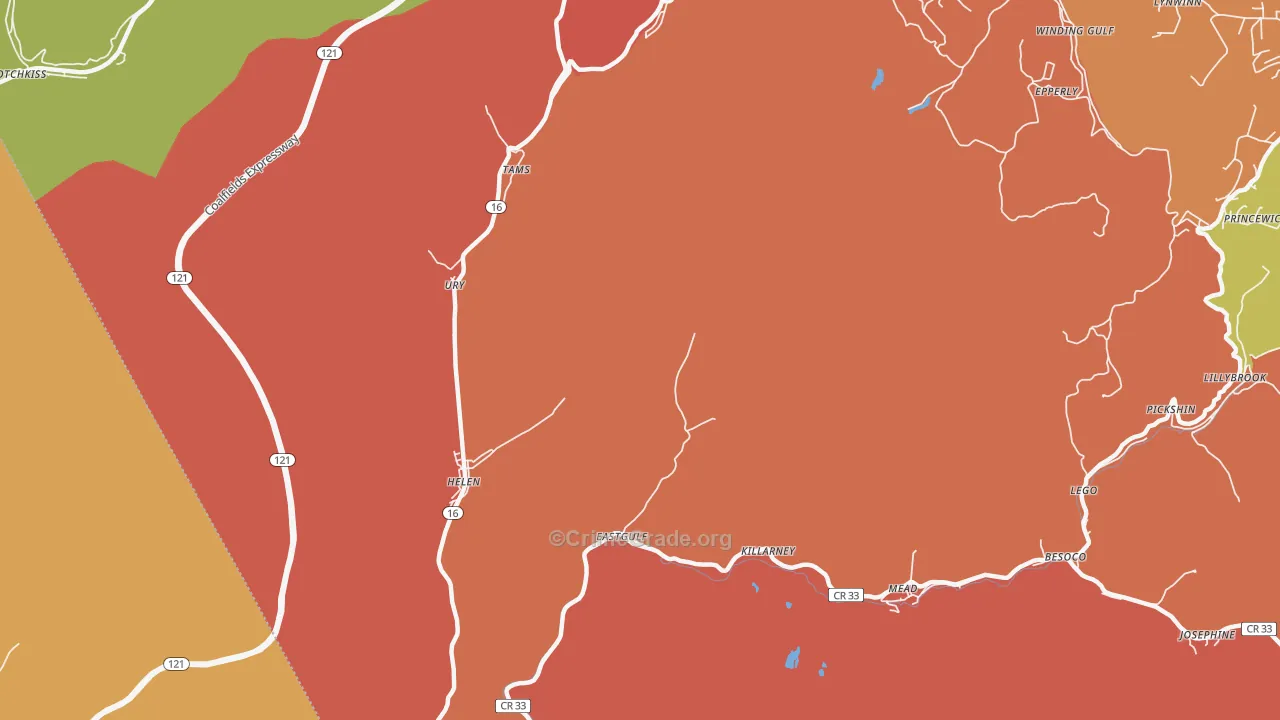 Ury, WV Map of Drug-Related Crime Rates