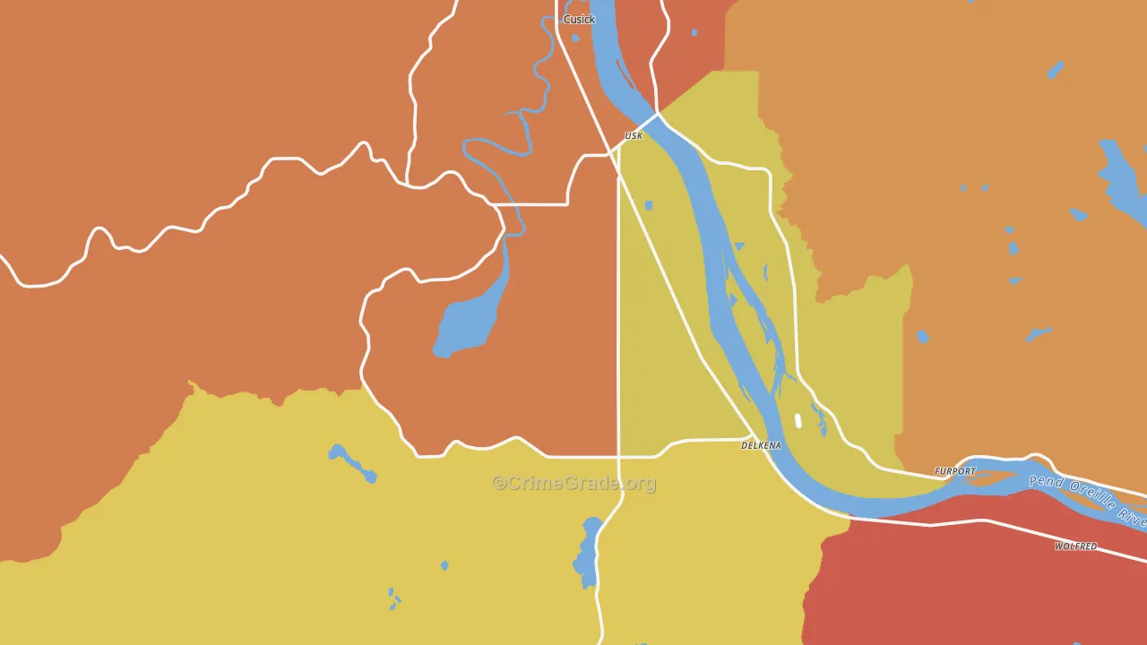Usk, WA Map of Drug-Related Crime Rates