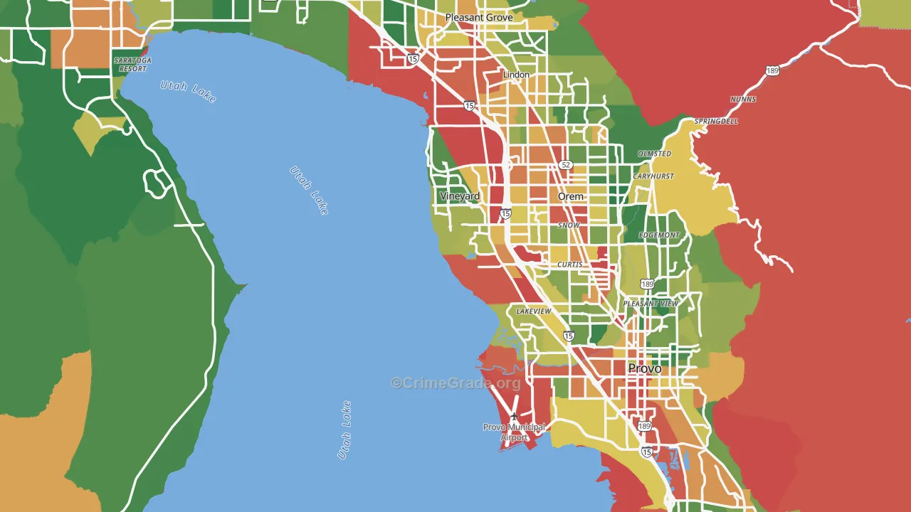 Utah County, UT Map of Crime Rates