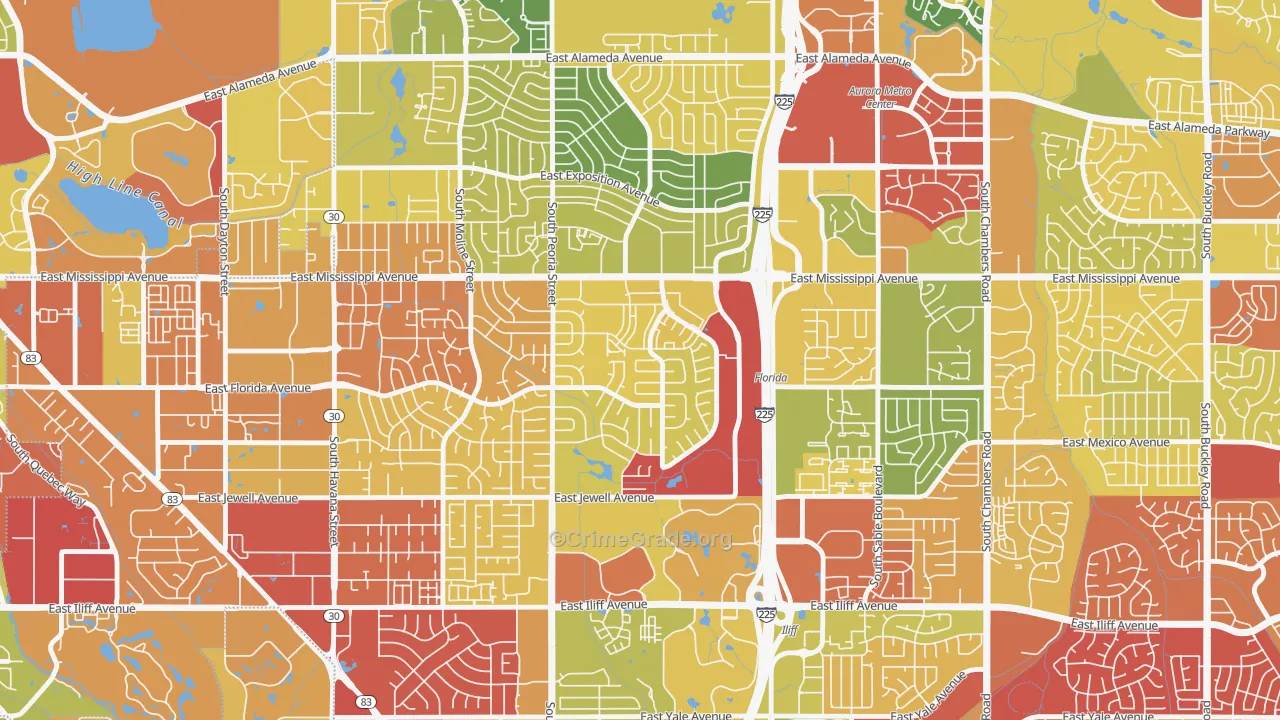 Utah Park, Aurora, CO Map of Drug-Related Crime Rates