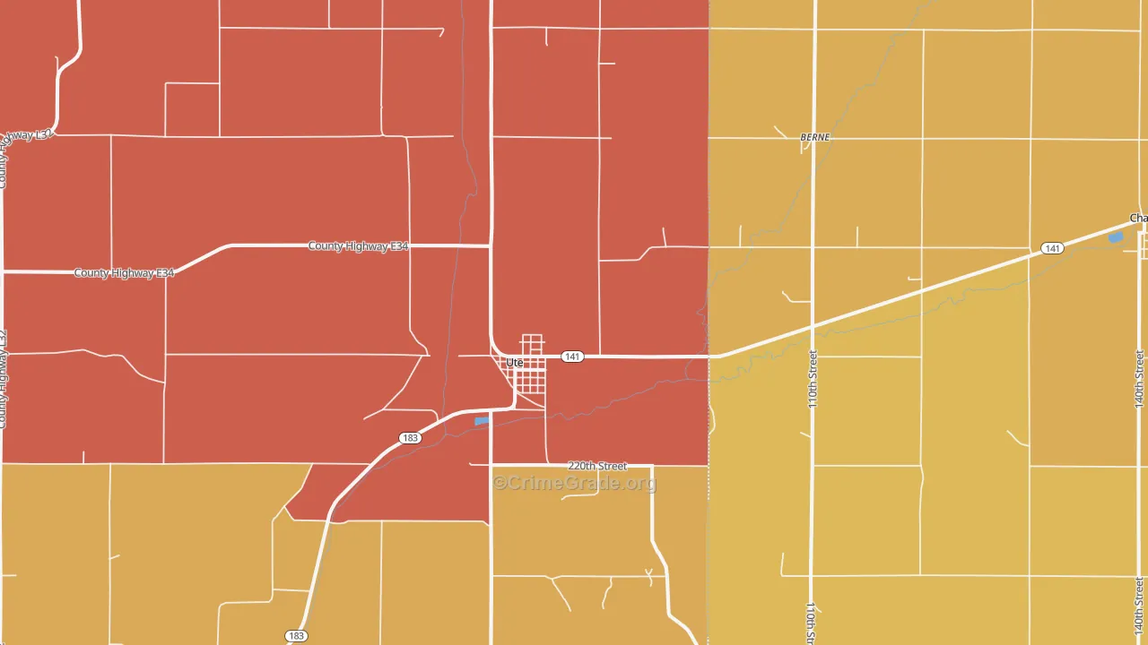 Ute, IA Map of Drug-Related Crime Rates